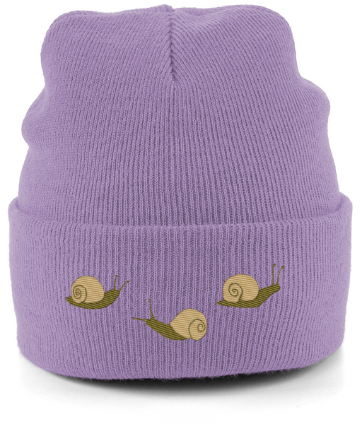 Snail embroidered beanie