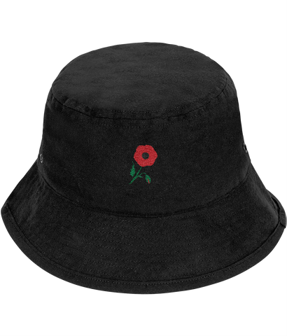 Poppy Embroidered Bucket Hat
