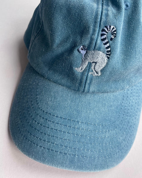 Lemur Baseball Cap, Lemur Embroidered Cap, Wonderful World Lemur Cap