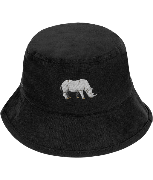 Rhino Bucket Hat, Bucket Hat with Rhino, Embroidered Rhino Hat
