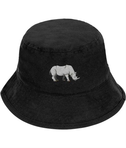 Rhino Bucket Hat, Bucket Hat with Rhino, Embroidered Rhino Hat