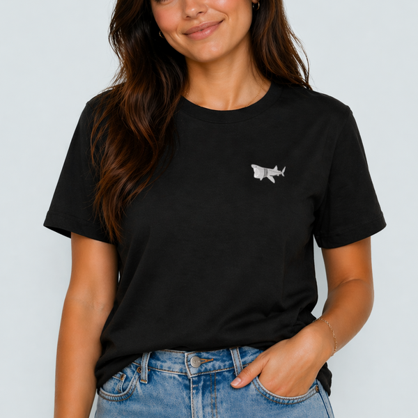 Basking Shark Tshirt, Basking Sharks Tshirt, Embroidered Basking Sharks