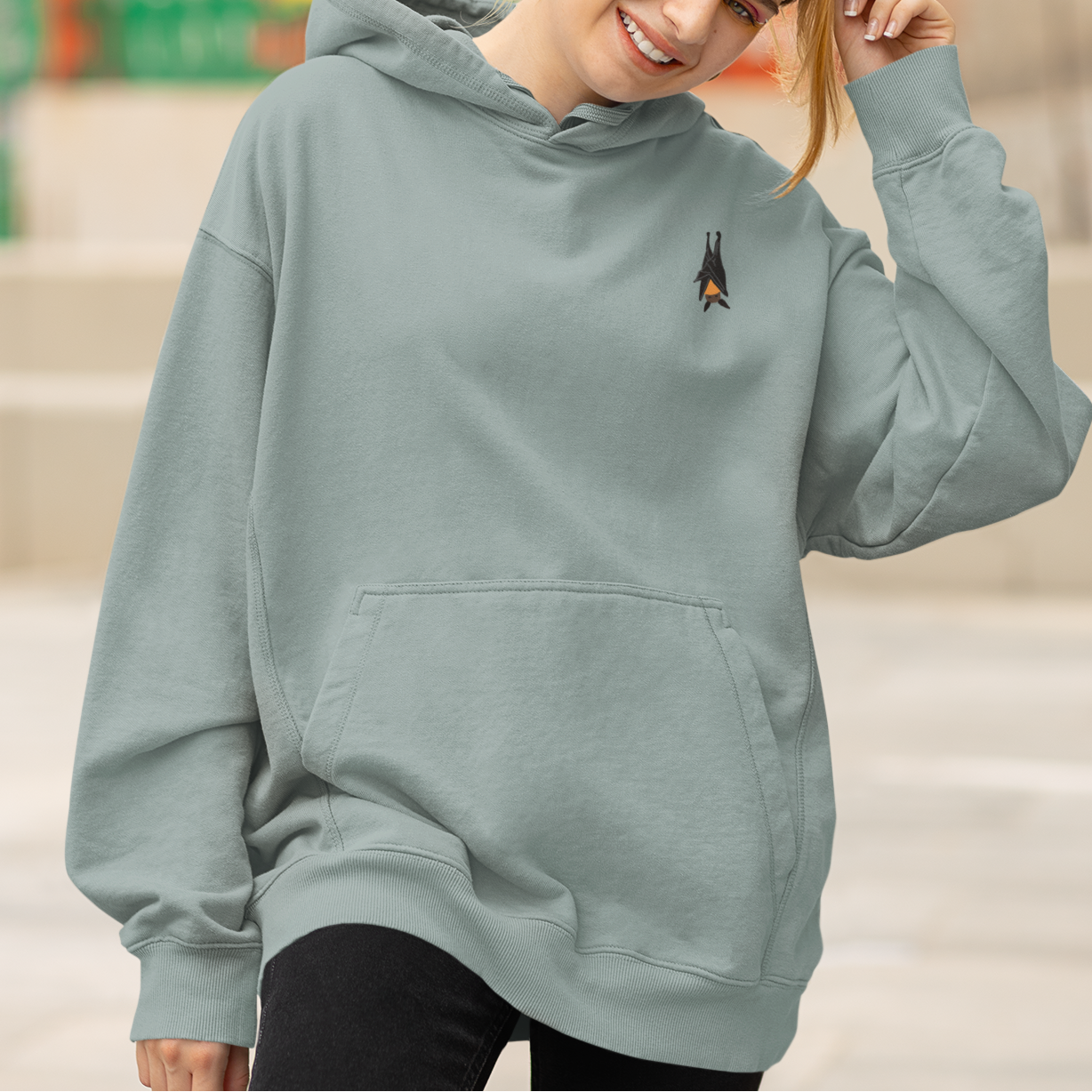 Bat Embroidered Hoodie, British Bat Hoodie