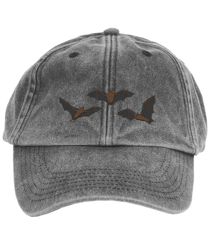 Bat Embroidered Denim Cap