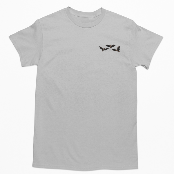 Bat Tshirt, Embroidered Bat Tshirt, Bat Gifts, Bat Tshirt embroidered by Wonderful World