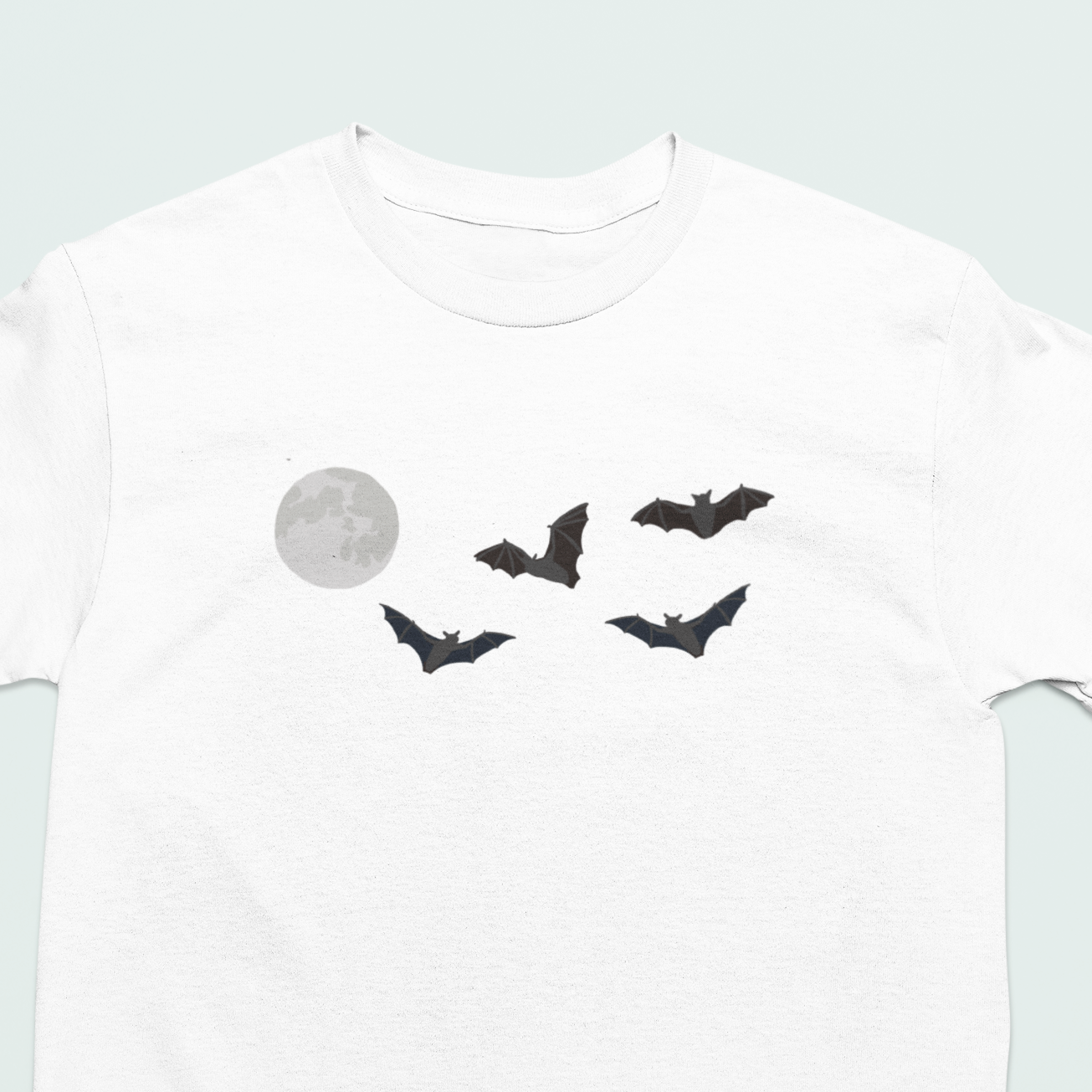 Bat Embroidered Tshirt, Bats by Moon Tshirt