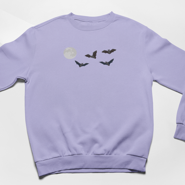 Bat Sweatshirt, Bat Embroidered Jumper, Bat Jumper