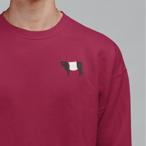 Galloway Cow Sweatshirt, Scottish Cow Jumper, Galloway Cow Jumper, Embroidered Cow Jumper