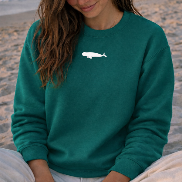 Beluga Sweatshirt, Embroidered Beluga Jumper
