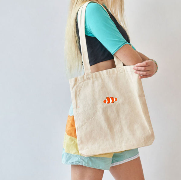 Clownfish Embroidered Tote Bag