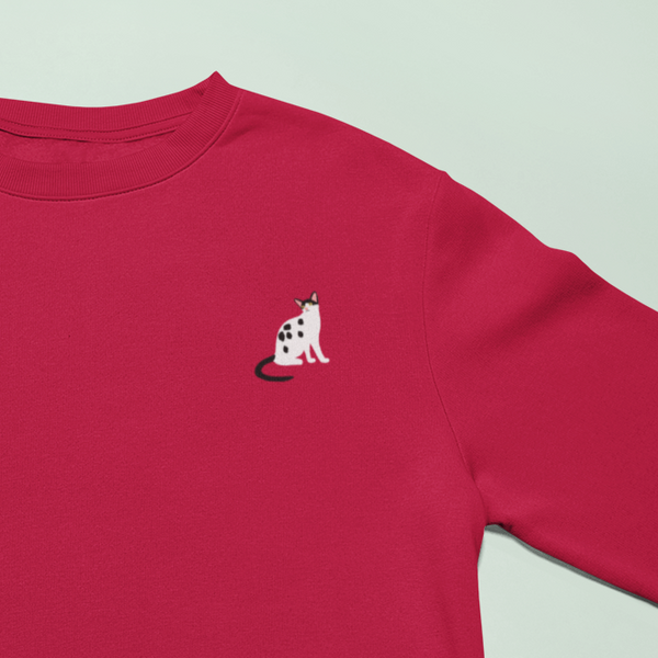 Cow Cat Embroidered Sweatshirt