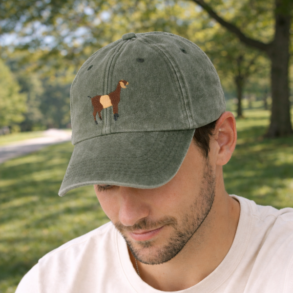 Goat Embroidered Cap, Goat Cap
