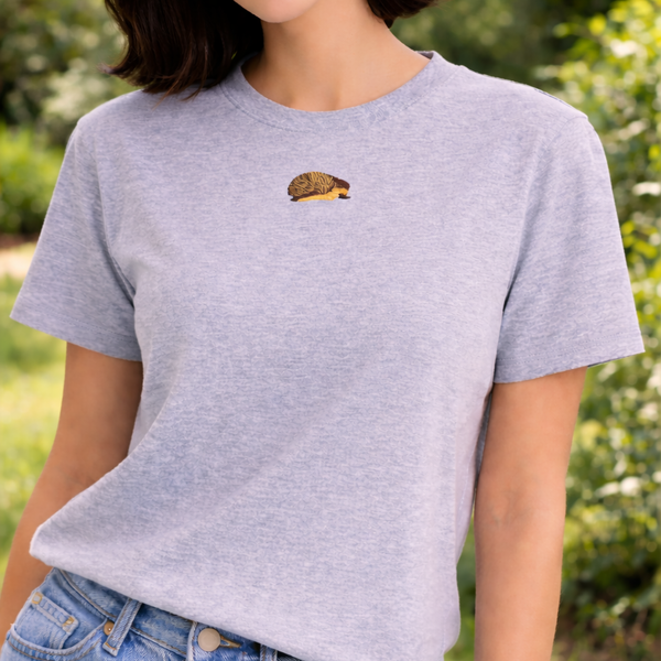 Hedgehog Tshirt, Embroidered Hedgehog