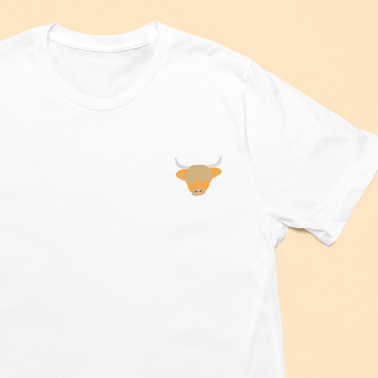 Highland Cow Tshirt, Embroidered Highland Cow