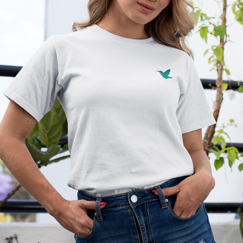 Hummingbird Embroidered Tshirt, Embroidered Hummingbird, Hummingbird by Wonderful World