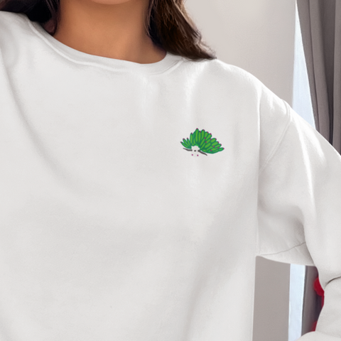 Leaf Sheep Sea Slug Embroidered Sweatshirt, Wonderful World
