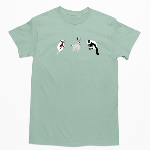 Lemur Tshirt, Lemur Embroidered Tshirt
