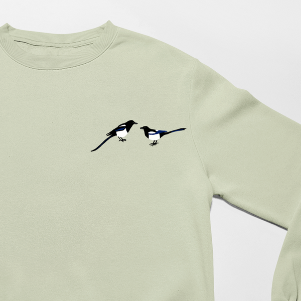 Magpie Embroidered Jumper, British Bird Magpie