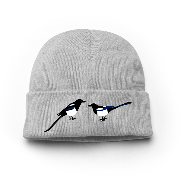 Magpie Embroidered Beanie, Magpie Beanie, Magpies Hats