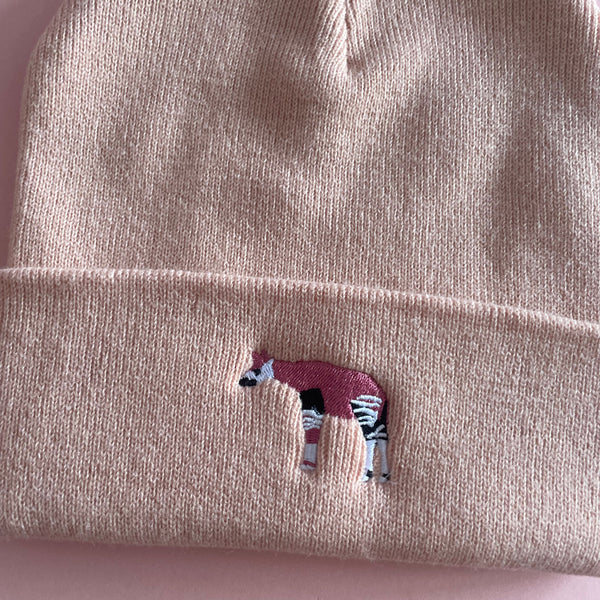 Okapi Beanie Hat, Okapi Embroidered Beanies