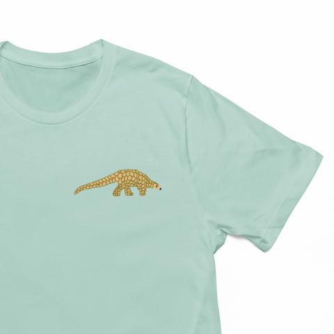 Pangolin Embroidered Tshirt, Wonderful World
