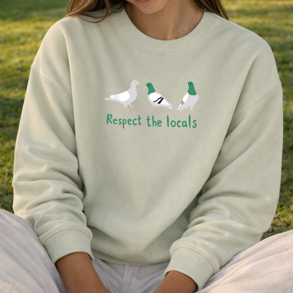 Pigeon Jumper Embroidered by Wonderful World. Pigeon Sweatshirt embroidery made in the UK.