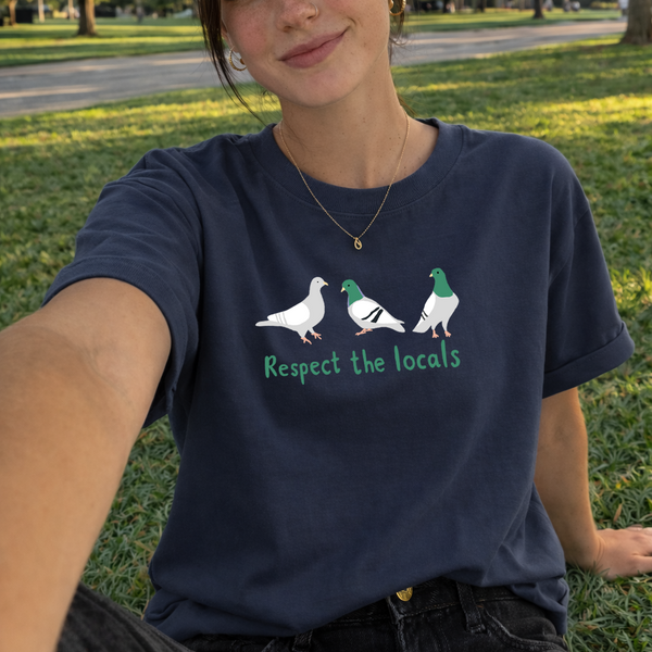 Pigeon Tshirt, Embroidered Pigeon Tshirt