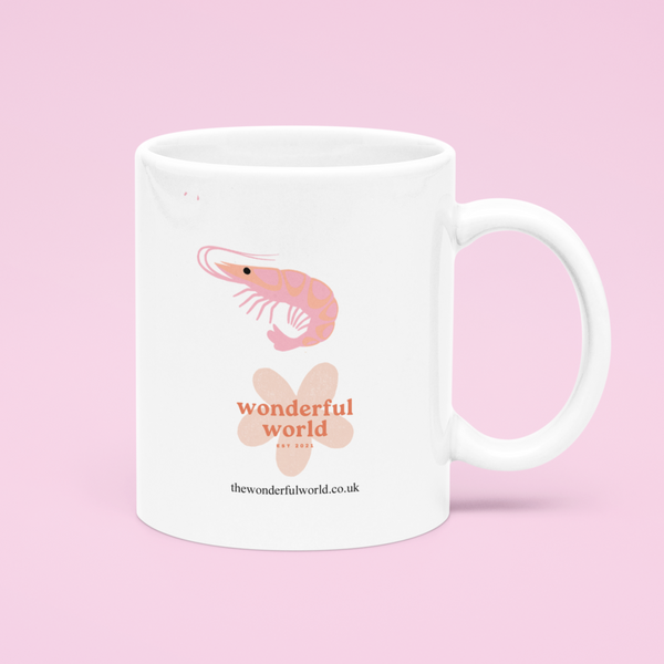 Shrimp Prawn Mug, Prawn illustration by Wonderful World