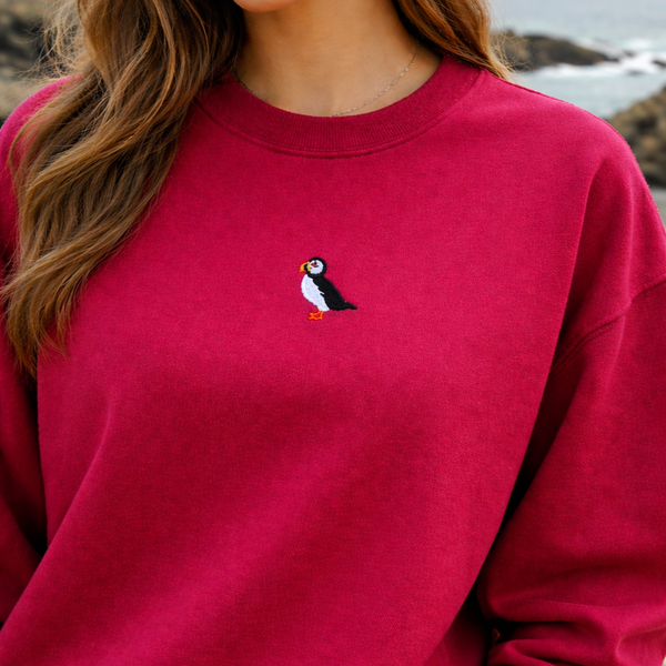Puffin Jumper, Embroidered British Bird, Puffins Jumper