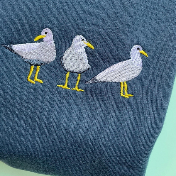 Seagull Embroidered Hoodie
