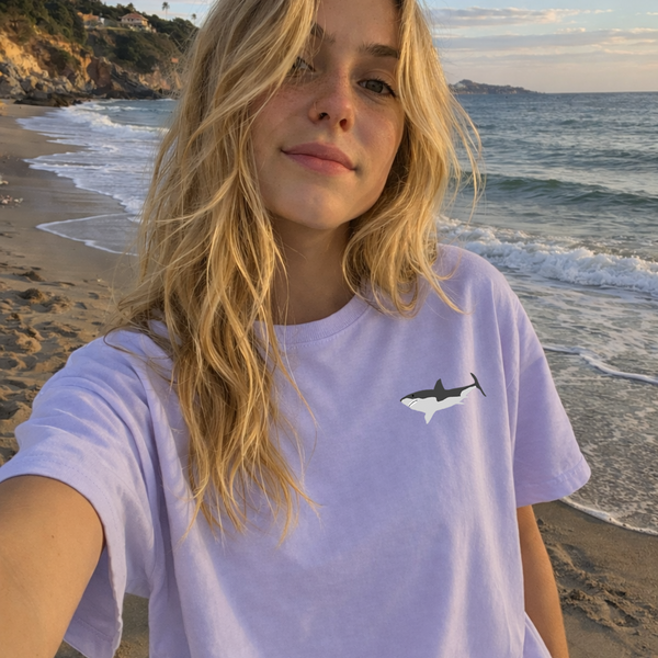 Shark Embroidered Tshirt, Embroidered Shark Tshirt