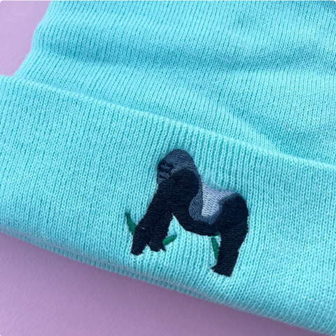 Silverback Gorilla Beanie Hat, Silverback Gorilla Hat