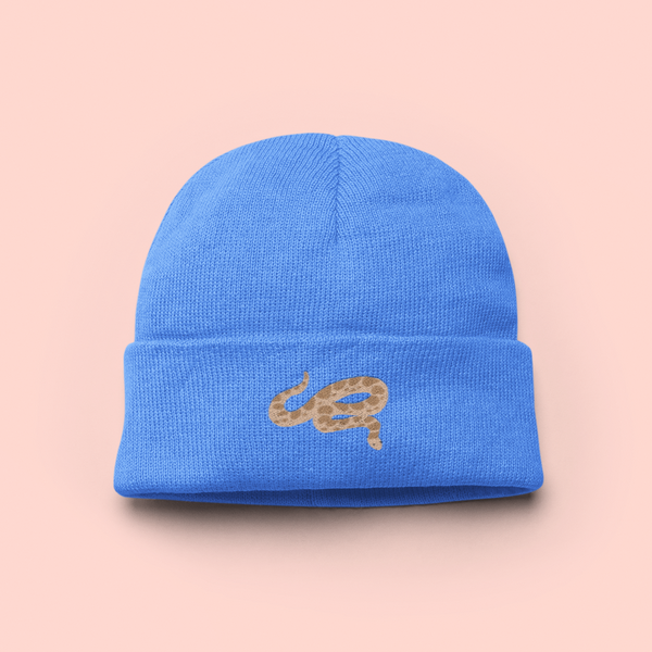 Snake Embroidered Beanie Hat, Snake Embroidered Beanie