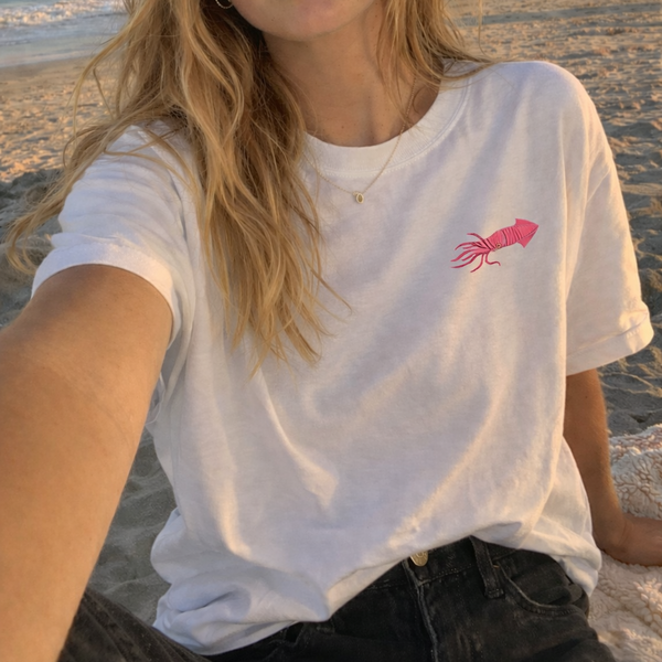 Squid Embroidered Tshirt, Squid Tshirt Embroidery