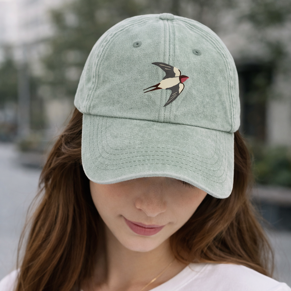 Swallow Embroidered Cap, Swallows Cap