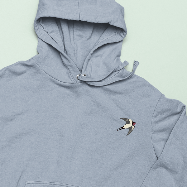 Swallow Hoodie, Embroidered Swallow Hoodie