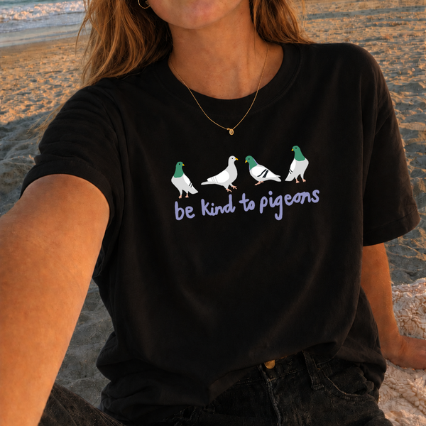 Be Kind to Pigeons Tshirt, Pigeon T-shirt Embroidered British Birds