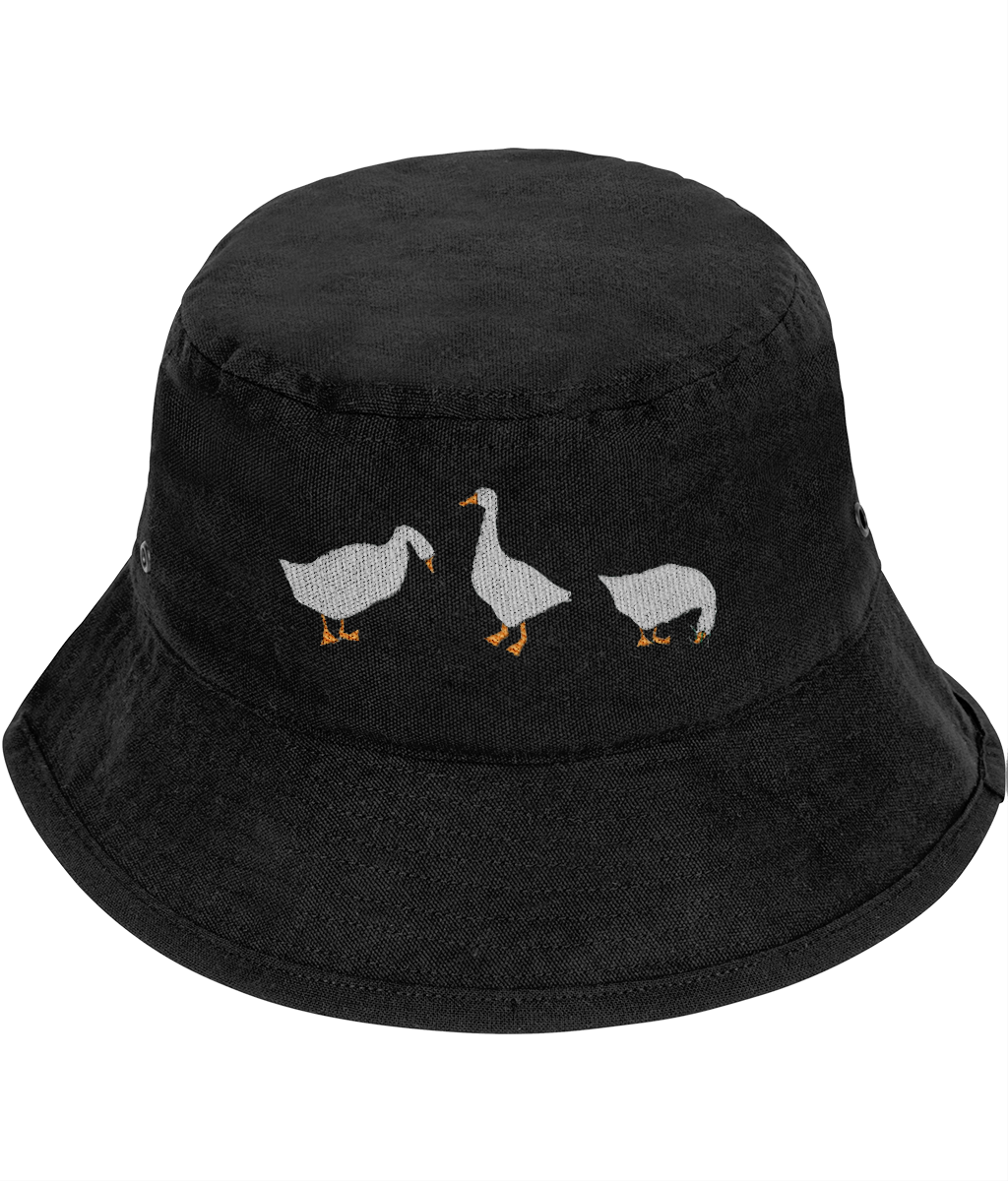 Geese Embroidered Bucket Hat