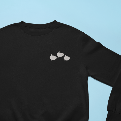 Ocean Sunfish Embroidered Sweatshirt, Common Mola Mola Fish, Deep Ocean Fish