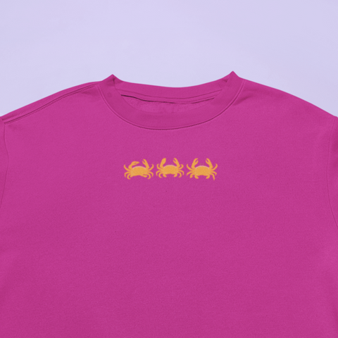 Crabs embroidered Jumper, Crab sweatshirt, Embroidered Crabs