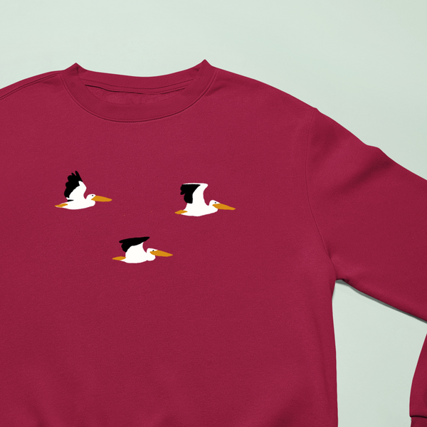 Pelican Sweatshirt, Embroidered Pelican Jumper