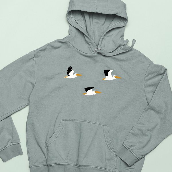 Pelican Hoodie, Embroidered Pelican Bird Hoodie