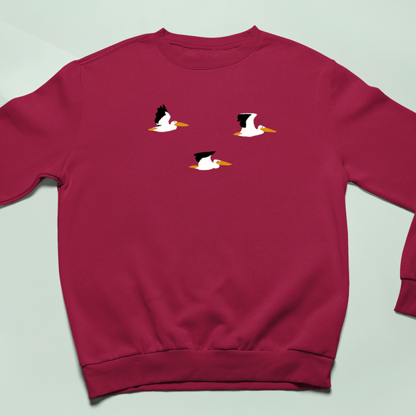 Pelican Sweatshirt, Embroidered Pelican Bird