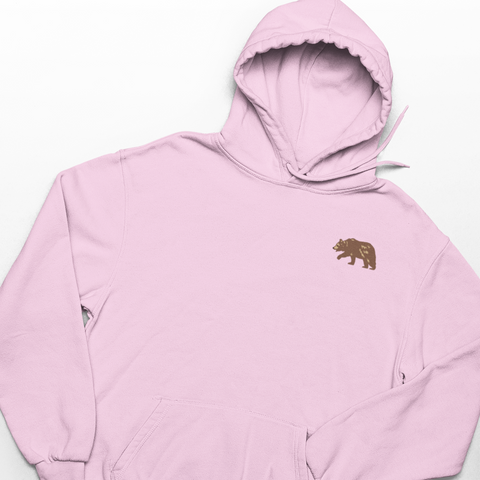 Brown Bear Embroidered Hoodie, Bear Hoodie, Wonderful World