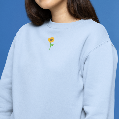 Sunflower Embroidered Sweatshirt, Sunflowers embroidery, Wonderful World