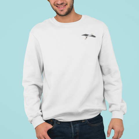 Embroidered Heron Sweatshirt embroidered by Wonderful World