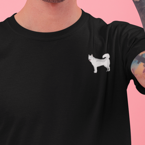 Husky Embroidered Dog Tshirt