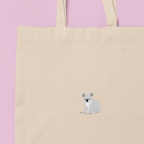 Koala Embroidered Tote Bag