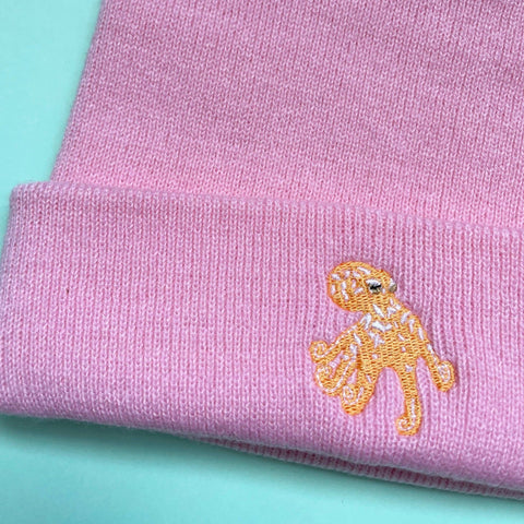 Octopus Embroidered Beanie Hat