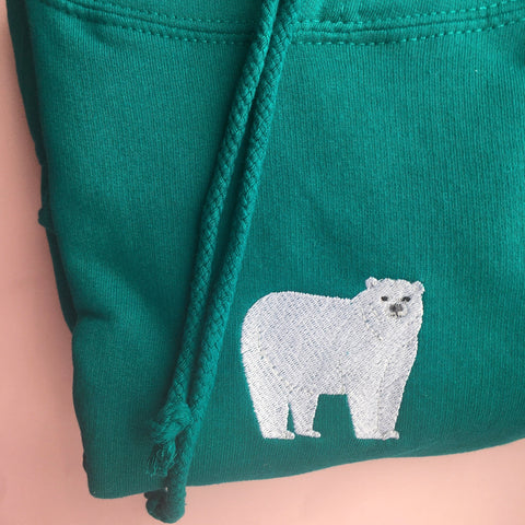 Polar Bear Embroidered Hoodie